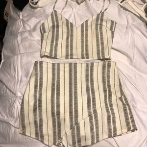 American Threads blue & white stripped two piece